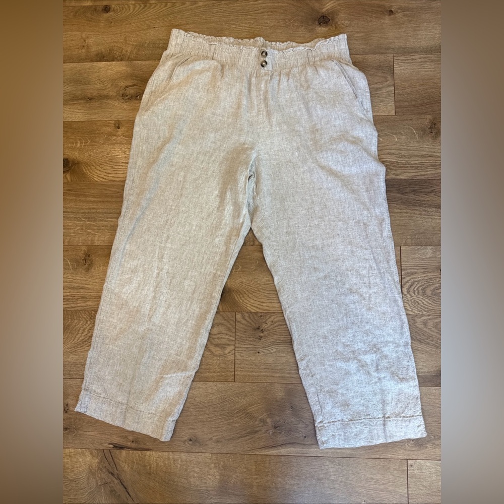 Briggs Ladies' Linen Blend Pants, Tan, XL cottagecore Lagenlook